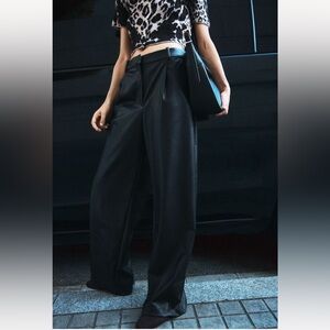 H&M Black faux leather pants size 18